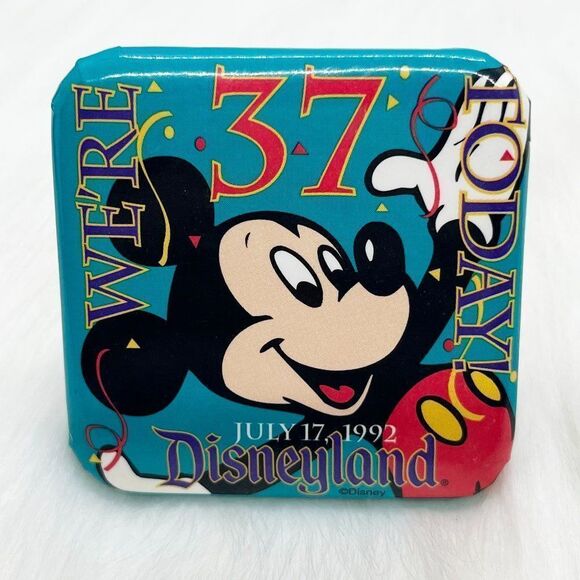 🔮 5/$25 Vintage Disney Mickey 1992 Disneyland We're‎ 37 Today Pin - Picture 1 of 2